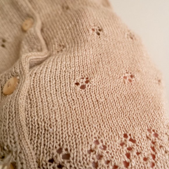 Knit Crochet Short-sleeve Cardigan - Picture 7 of 7